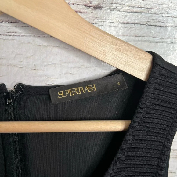 Supertrash black dress size small zip up sheath - Picture 4 of 8